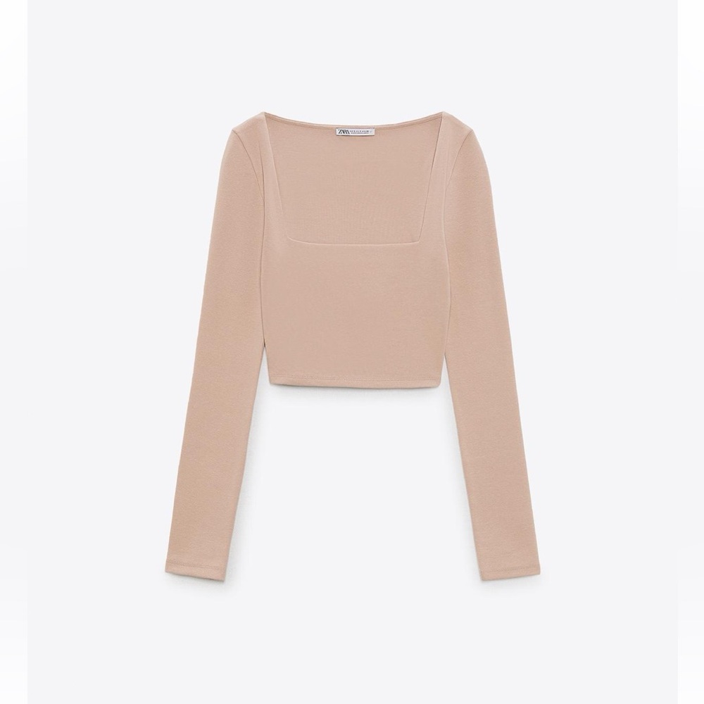 Zara: SQUARE NECK SHIRT